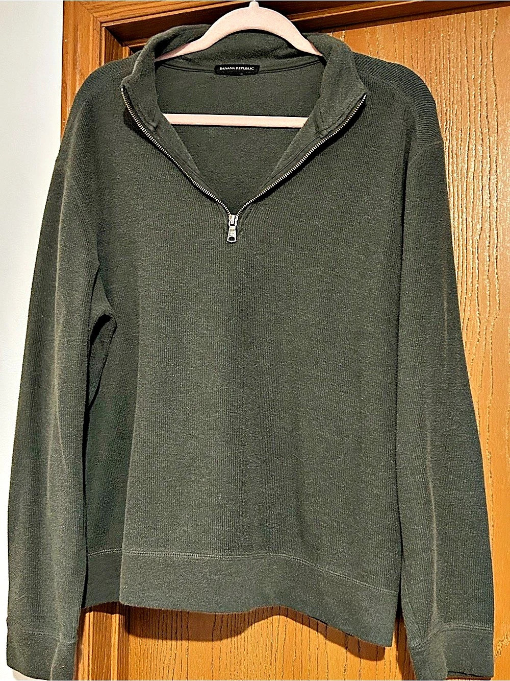 Banana Republic Quarter-Zip Sweatshirt in Green